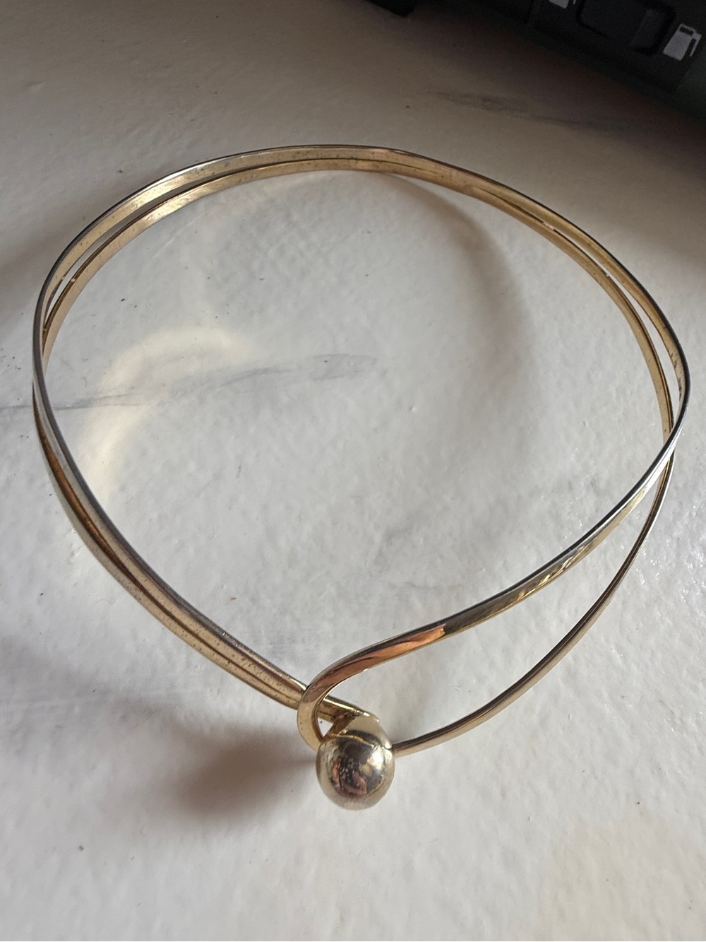 Minimalist Gold Choker Necklace - Elegant Ball Accent